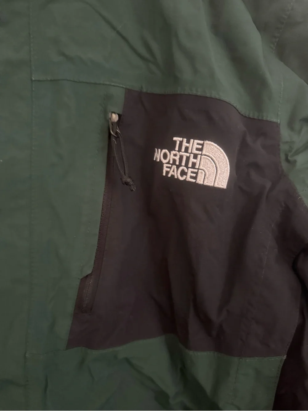 The North Face Green and Black Waterproof Hooded Shell Jacket
